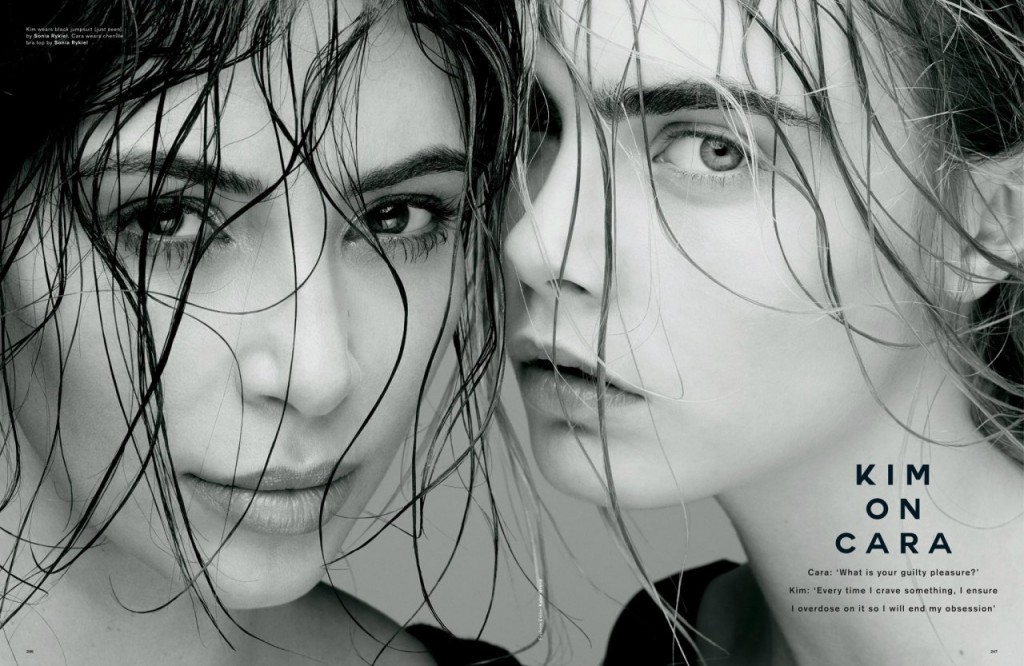 Kim Kardashian & Cara Delevingne in Love Magazine (2 New Photos)