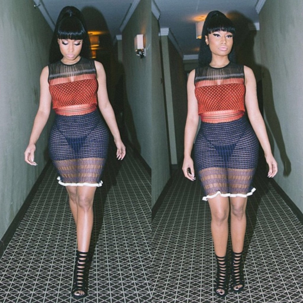 Nicki Minaj In Transparent Dress (7 Photos)